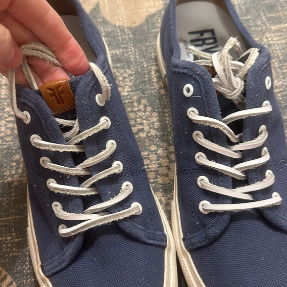 Frye Gia Canvas Low Lace Denim Sneaker - Picture 2 of 5